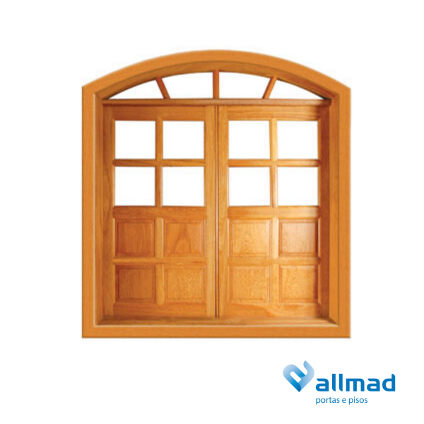janela de madeira tipo almofada para quarto