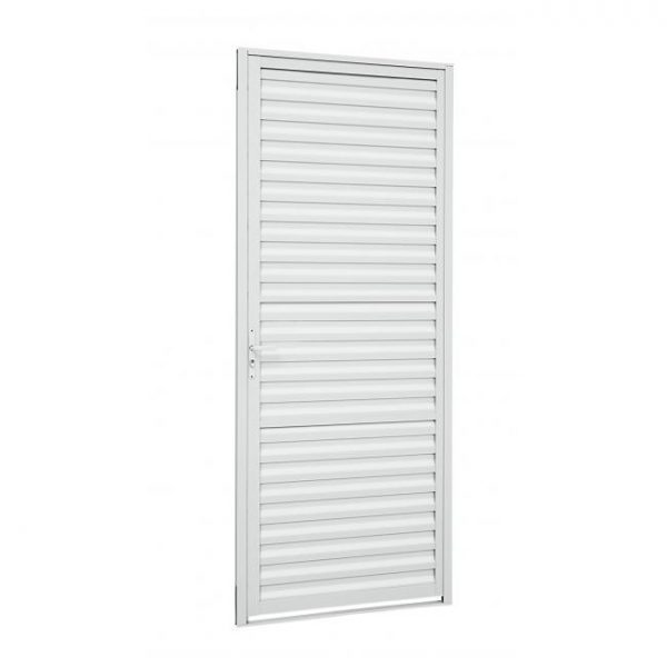 Porta de Abrir Veneziana Alumínio - Branco