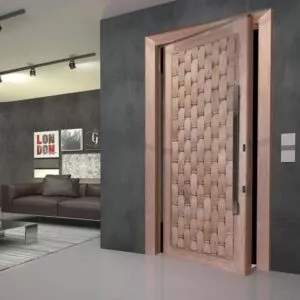 porta de madeira para sala de entrada