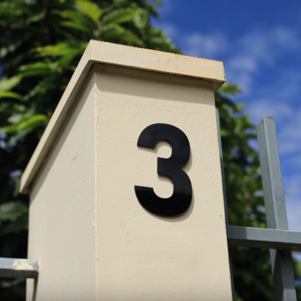Número Residencial 3 – Preto