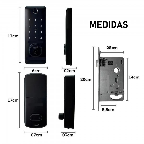 Fechadura Digital Rolete Cromado – D100 D3400 – 55mm – Imab